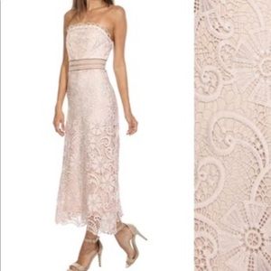 Yani Lace Strapless Midi Dress